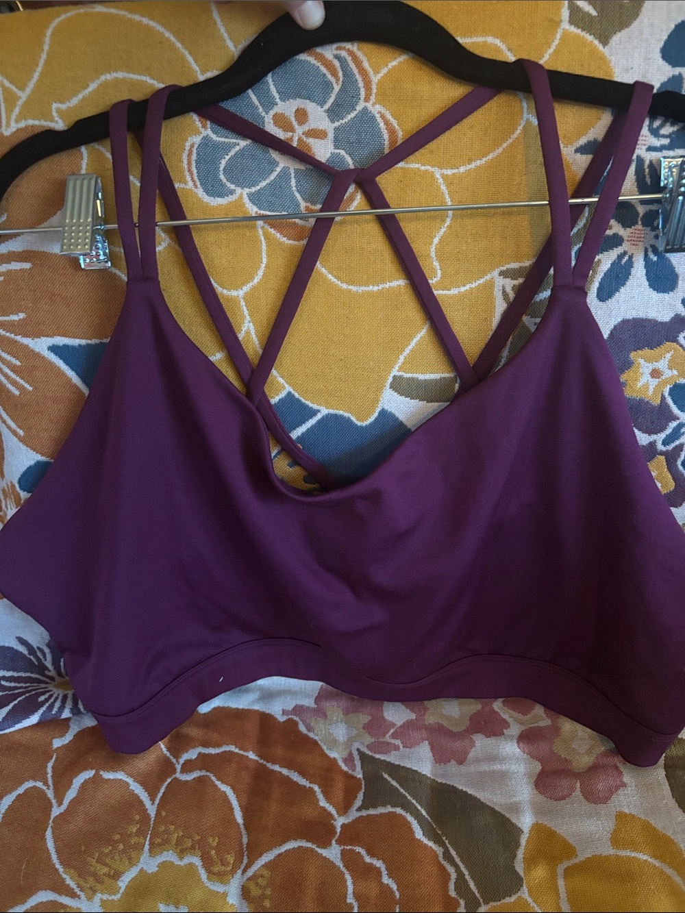 Old Navy Deep Plum Strappy Sports Bralette